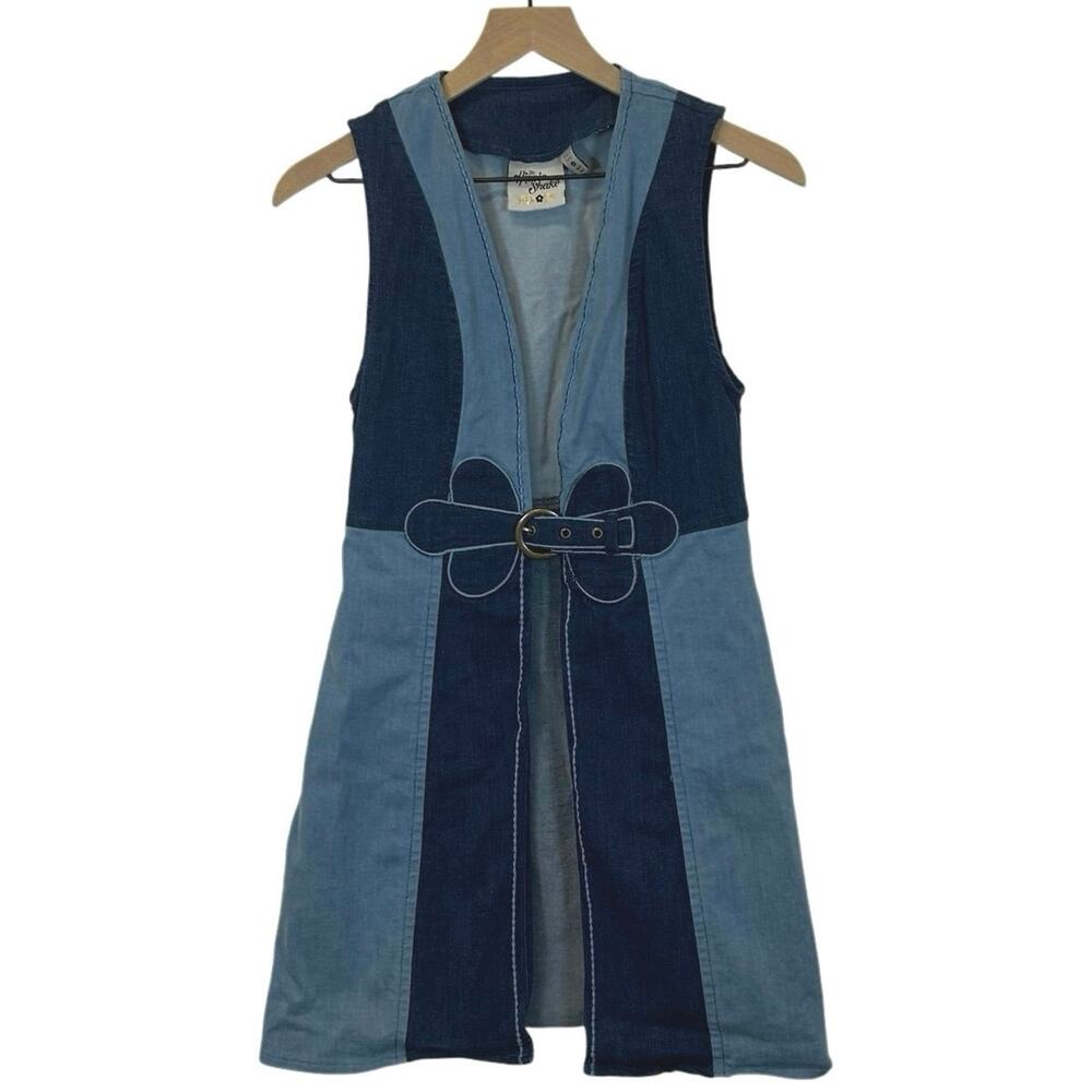 The Hippie Shake Denim 2 Tone Dress Vest Heroes Layering piece Women’s Size 4 - Picture 3 of 9